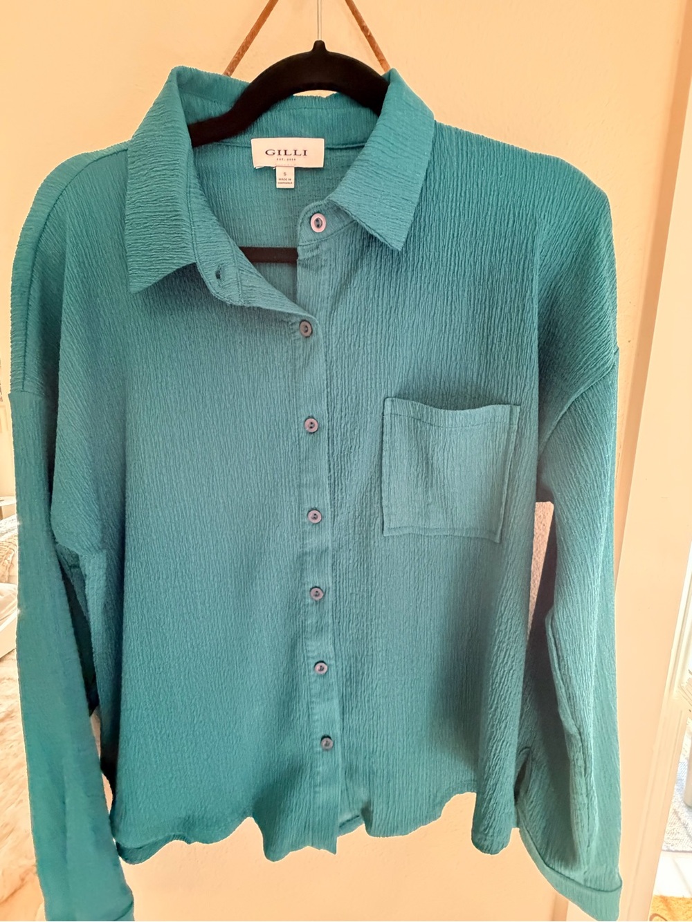Gilli Teal Button-Down Shirt